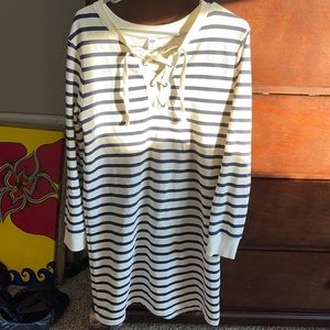 Stripped Long sleeve dress